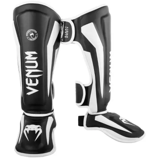 Venum Elite Lightweight Standup Protective MMA Shin Guards - Black/White image {4}