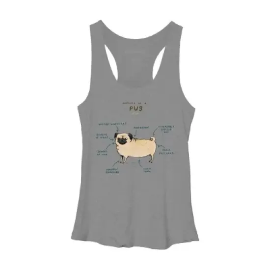 Women's Design By Humans Anatomy of a Pug By SophieCorrigan Racerback Tank Top image {4}
