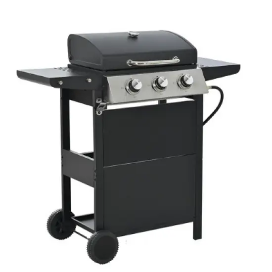 LOVMOR Propane Grill 3 Burner Barbecue Grill Stainless Steel Gas Grill image {3}