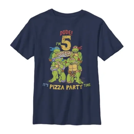 Boy's Teenage Mutant Ninja Turtles 5th Birthday Pizza Party T-Shirt image {3}