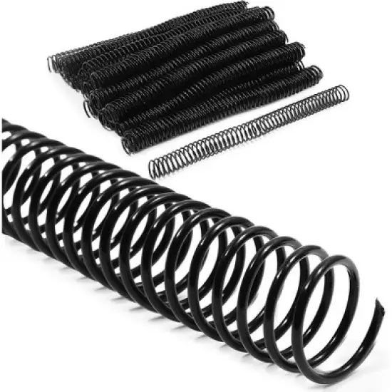 Juvale 50 Pack Black Spiral Binding Coils, Plastic Spines for 160 Sheets, 12 in, 20mm, 4:1 Pitch image {6}