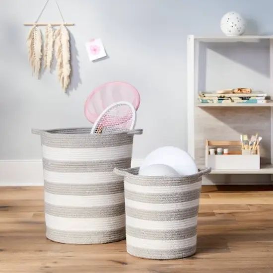 Striped Coiled Kids' Rope Basket - Pillowfort&trade; image {1}