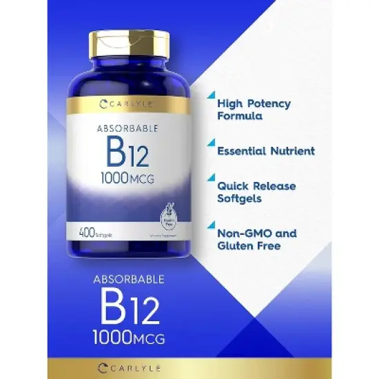 Carlyle Vitamin B12 1000mcg | 400 Softgels image {2}