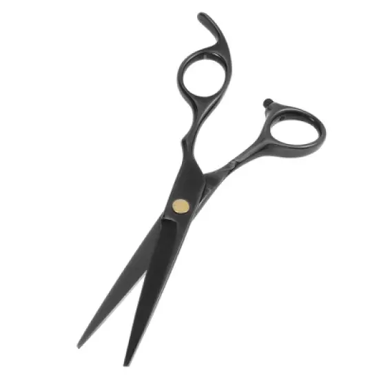 Unique Bargains Men Women Stainless Steel Straight Hair Scissors for Long Short Thick Hard Soft Hair Clippers Black 6.69" 1 Pc image {2}