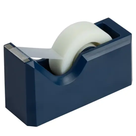 JAM Paper Colorful Desk Tape Dispensers - Navy Blue: Plastic File Fasteners, Stationery Clips, 1.75" Height, 2.5" Width image {7}