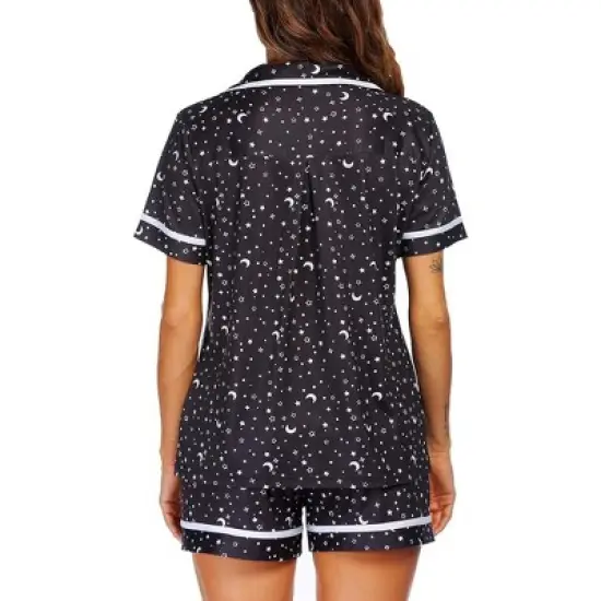 Ekouaer Women's Pajama Sets 2 Piece Short Sleeve Button Down Tops and Pants Pj Set V Neck Sleepwear Loungewear Chest Pocket image {4}