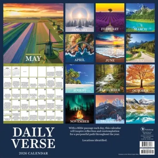 TF Publishing 13.5"x14.5" 2026 Daily Verse Wall Calendar image {4}