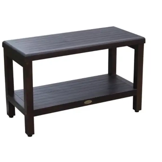 DecoTeak&reg; Eleganto&reg; 30" Teak Wood Shower Bench with Shelf in Woodland Brown Finish image {6}