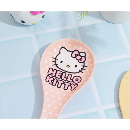 Silver Buffalo Sanrio Hello Kitty Polka Dots Ceramic Spoon Rest image {3}
