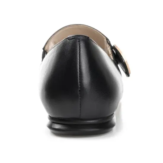 Journee Signature Womens Genuine Leather Emerence Loafer Pointed Toe Slip On Flats image {2}