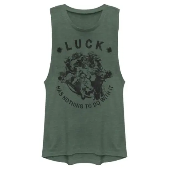 Junior's Marvel Avengers St. Patrick's Day Luck has Nothing to Do With It Festival Muscle Tee image {3}
