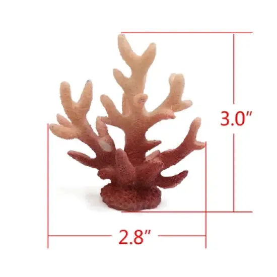 Unique Bargains Resin Mini Tree Aquarium Fishbowl Landscape Decor Ornament Dark Red image {1}