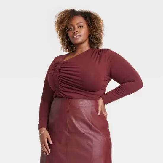 Women's Slim Fit Asymmetrical Long Sleeve T-Shirt - Ava & Viv&trade;  image {3}