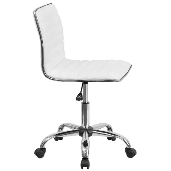 Merrick Lane Home Office Chair Ergonomic Executive Ribbed Low Back Armless Computer Desk Chair - Base, Frame & Border image {2}