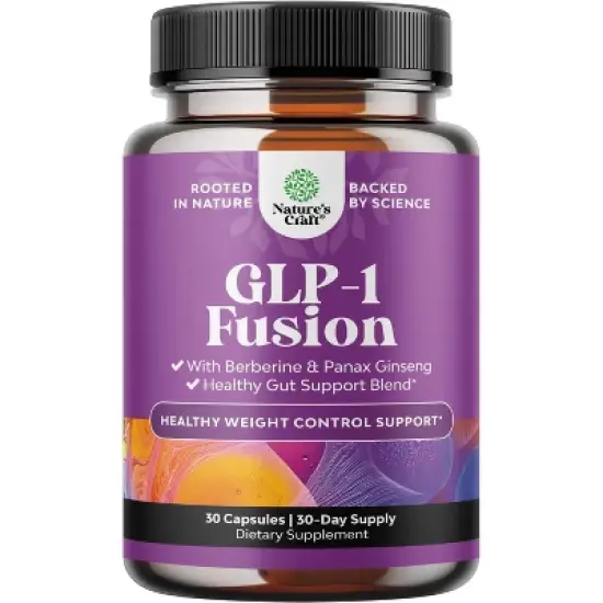 GLP-1 Booster Capsules, Berberine + Panax Ginseng, Turmeric Curcumin & Cayenne Pepper for GLP1 Metabolic Balance & Gut Health, Nature's Craft, 30ct image {7}