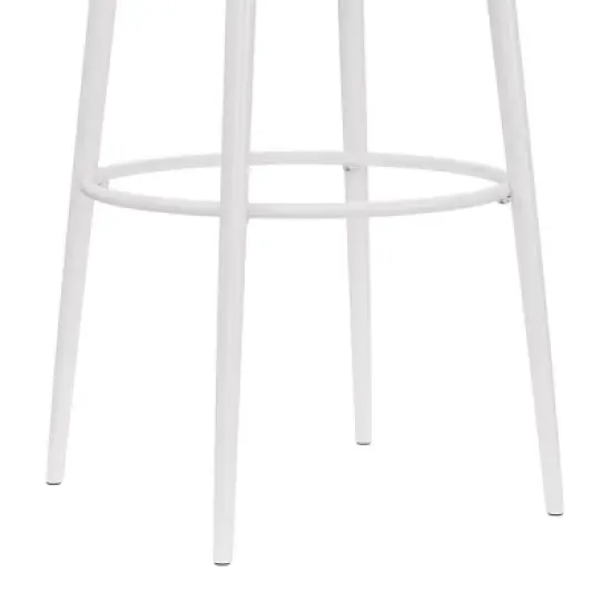 Aubrie Backless 30" Swivel Barstool Off White/Silver - Hillsdale Furniture image {6}
