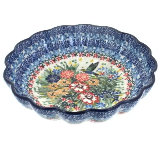 Blue Rose Polish Pottery 249 Ceramika Artystyczna Medium Scallop Dish image {8}