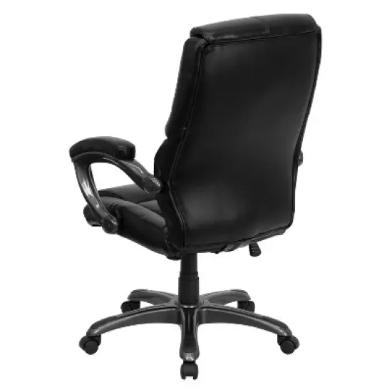 Emma and Oliver High Back LeatherSoft Executive Ergonomic Office Chair-Arms image {6}