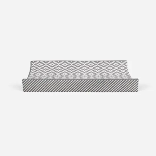 Bacati - Love Gray/White Warp Stripes Changing Pad Cover image {4}