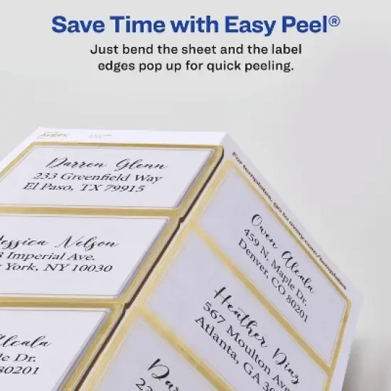 Avery Clear Labels with Gold Border, 2" x 4", 60 Labels (6552) image {2}