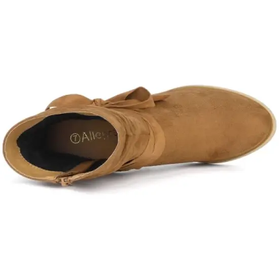 Allegra K Women's Casual Chunky Heel Ankle Boots image {4}