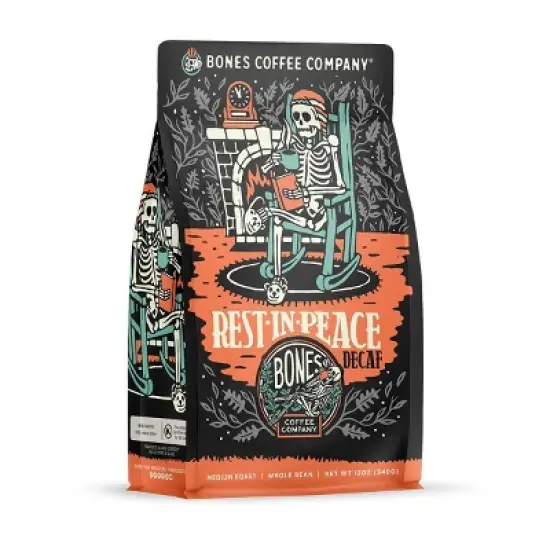 Bones Coffee Company Rest in Peace Decaf 12 oz (Whole Bean) image {7}