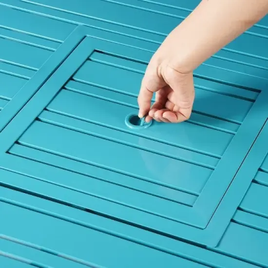 32" Square Aluminum 37000 BTUs Propane Fire Table with 2 Covers - Oakland Living
 image {4}