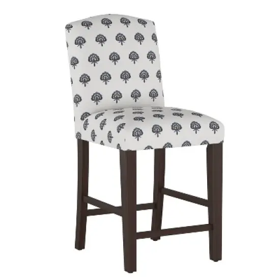Alex Camel Back Counter Height Barstool with Botanical Print - Skyline Furniture image {8}