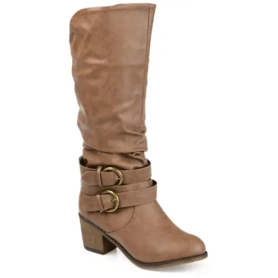Journee Collection Womens Late Wide Width Stacked Heel Mid Calf Boots image {11}