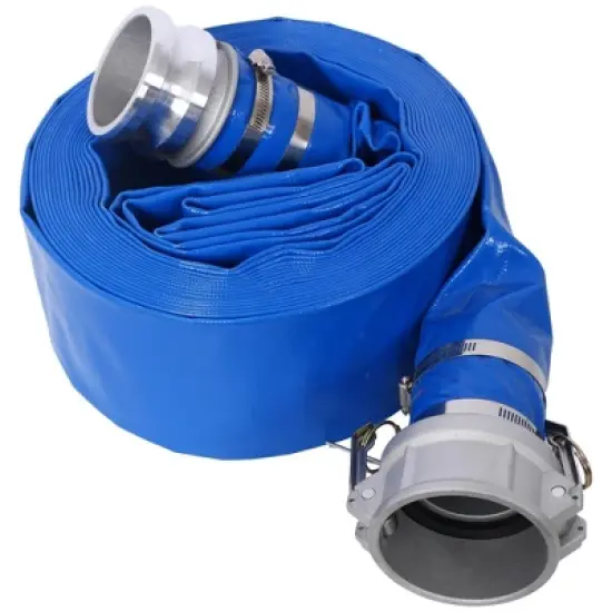 NAYSAYE Pool Cleaning Supply PVC Lay Flat Discharge Hose with Fittings for Outdoor Water Transfer , Blue, 15.2"*12.80"*5.90" image {5}