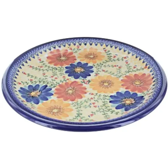 Blue Rose Polish Pottery 136 Vena Large Round Platter image {3}