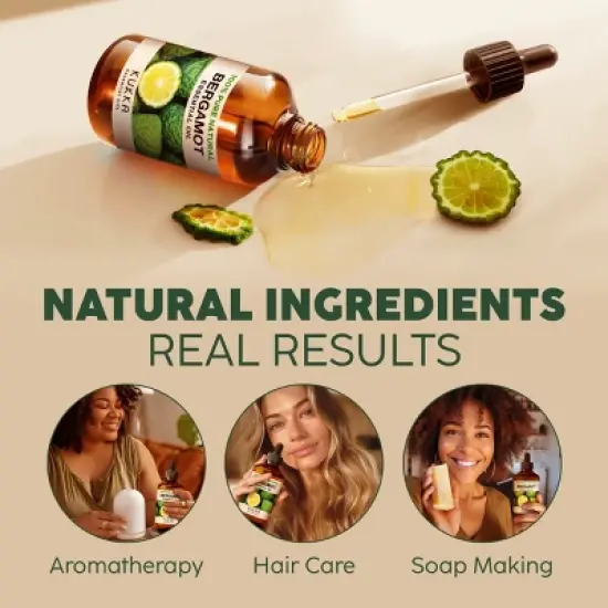Bergamot Essential Oil (4 Fl Oz / 118 ml) -KUKKA  Bergamot Oil for Diffuser and Skin -Soap Making Scent DIY image {3}