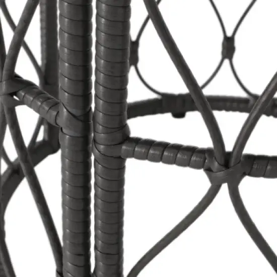 Bruce Outdoor Round Wicker Side Table Gray - Christopher Knight Home image {1}