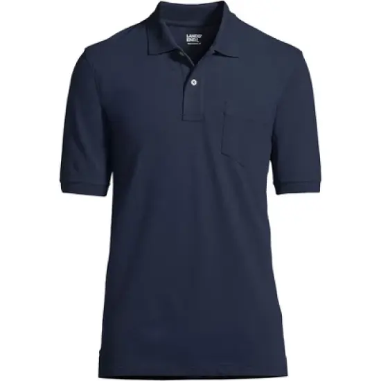 Lands' End Men's Short Sleeve Comfort First Solid Mesh Polo With Pocket image {1}