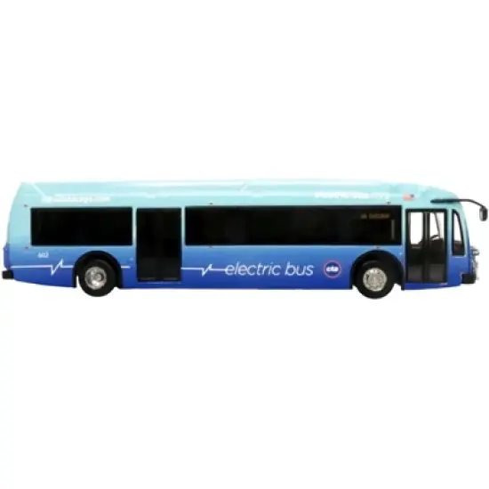 Proterra ZX5 Battery-Electric Transit Bus #65 "Chicago" (Illinois) Blue 1/87 (HO) Diecast Model by Iconic Replicas image {1}