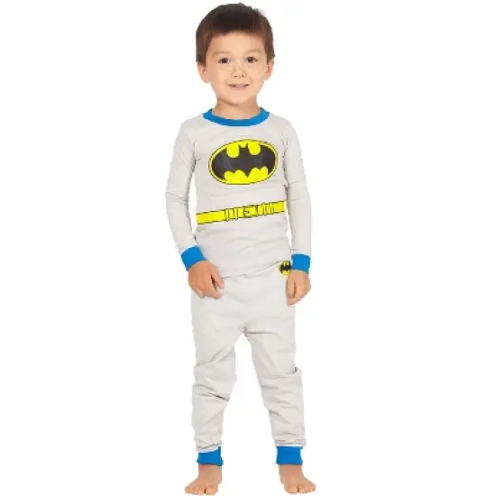 DC Comics Boys Batman Gray Costume Pajama Set image {3}