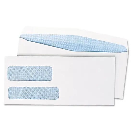 Quality Park Double Window Security Tinted Envelope #10 4 1/8 x 9 1/2 White 500/Box 24550 image {2}