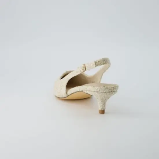 CUSHIONAIRE Women's Buzz Kitten Heel Sling Back Dress Shoe +Memory Foam, Wide Widths Available image {4}