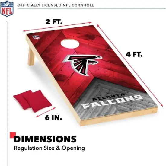 NFL Atlanta Falcons 2'x4' Wood Cornhole Set image {5}