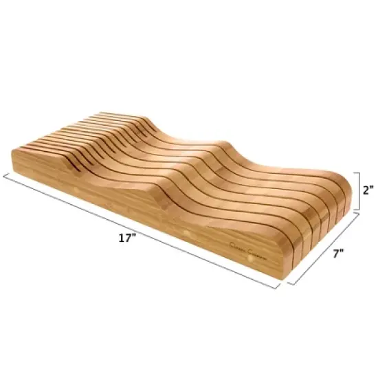 In Drawer Bamboo Knife Block and Cutlery Storage Organizer, Holds up to 15 Knives  Bacteria Resistant and Protects Blades by Classic Cuisine image {3}