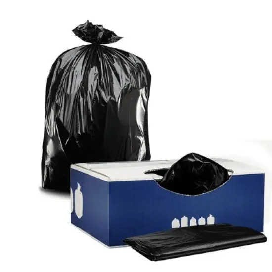 Plasticplace 42 Gallon Contractor Trash Bags, Black (25 Count) image {5}