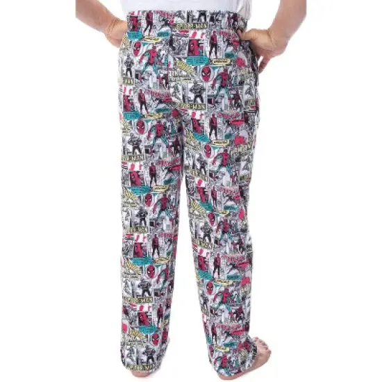 Marvel Men's Spiderman Vintage Comic Book Print Sleep Lounge Pajama Pants Vintage Spidey Comics image {2}