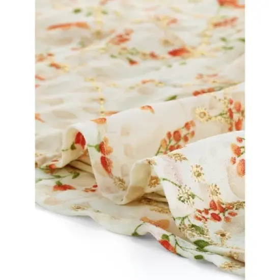 Allegra K Women's Peter Pan Collar Lace Embroidered Casual Floral Shirt Blouse image {5}