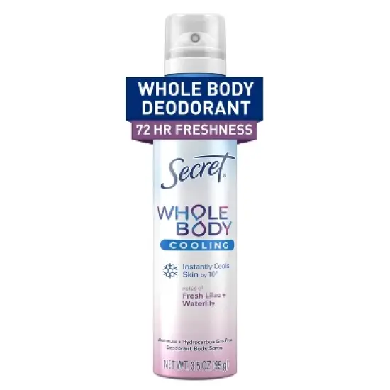 Secret Whole Body Deodorant Spray - Lilac & Waterlily - Aluminum-Free 3.5oz image {11}