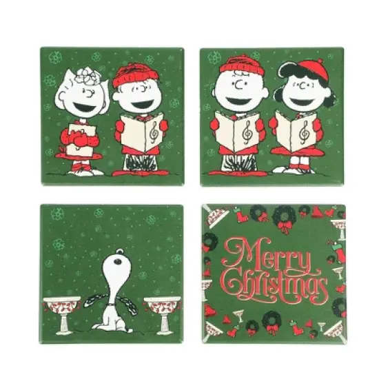 Peanuts Christmas Carolers 4-Pack Ceramic Coaster Set image {5}
