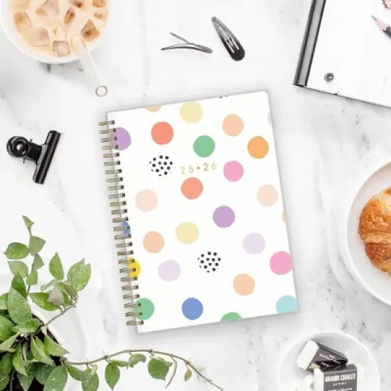 Blue Sky Brook Gossen Planner Notes Clear PET 5.875"x8.625" Weekly/Monthly Wirebound (12 Month) Rainbow Confetti Undated image {1}