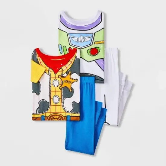 Toddler Boys' 4pc Snug Fit Cotton Toy Story Pajama Set - White image {4}