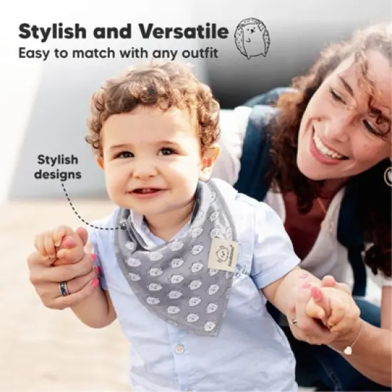 10pk Organic Baby Bandana Bibs, Baby Drool Bibs for Baby Boy, Girl, Baby Bibs for Infant, Newborn image {3}