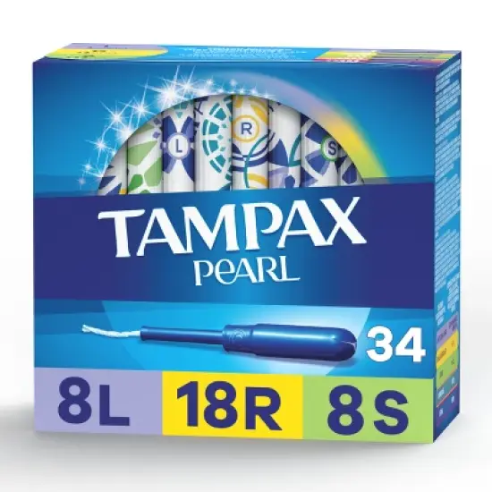 Tampax Pearl Tampons Trio Pack with Plastic Applicator and LeakGuard Braid - Light/Regular/Super Absorbency - Unscented image {10}