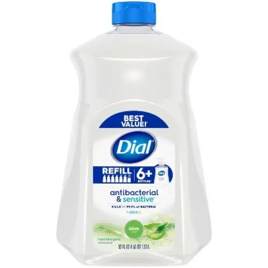 Dial Antibacterial Sensitive Hand Soap Gel Refill - Aloe - 52 fl oz image {11}